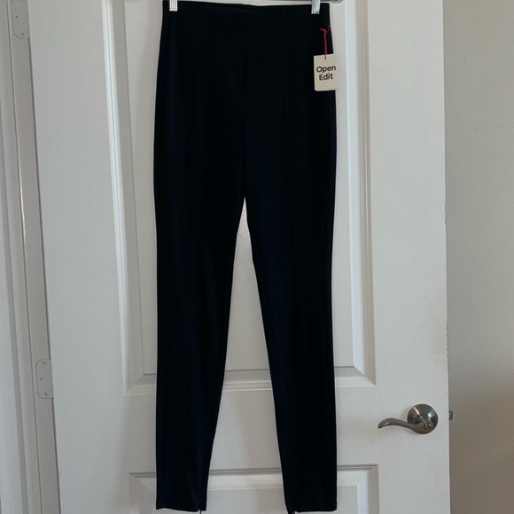 Open Edit Women’s Size S Slim Fit Pants Black Ankle Slit Stretch Trousers New - Picture 3 of 7